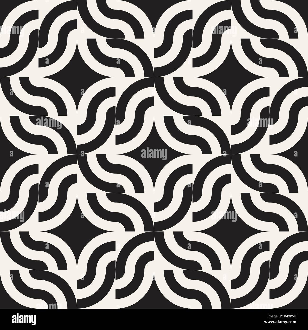 Abstract disegno geometrico con strisce, linee. vettore senza giunture ackground. bianco e nero texture di reticolo. Illustrazione Vettoriale