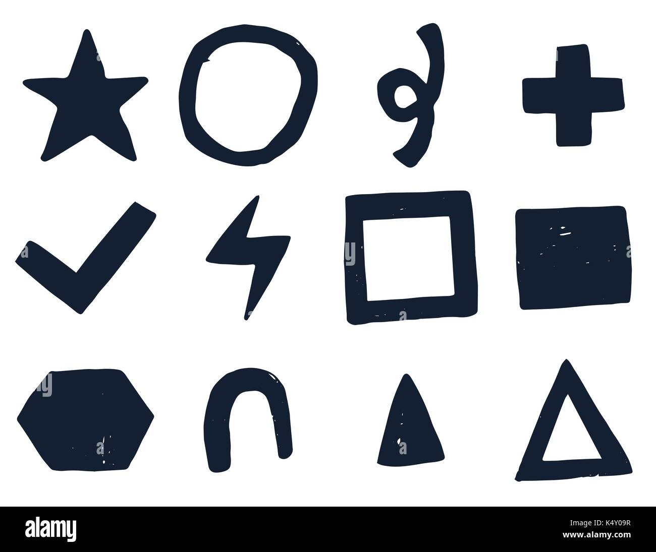 Insieme vettoriale di vari simboli Illustrazione Vettoriale