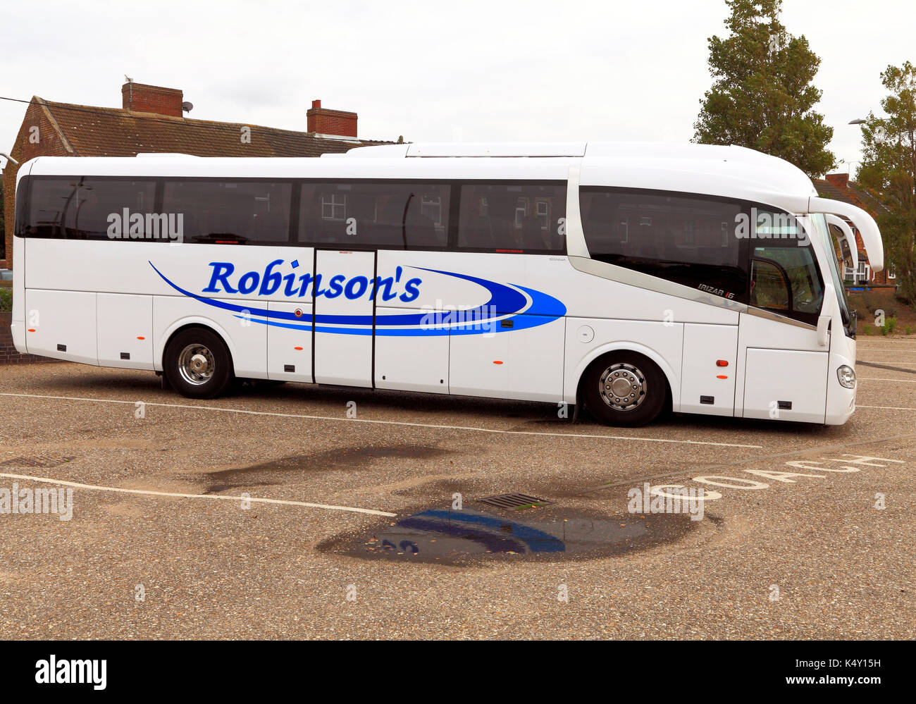 Robinson's Coaches, pullman, per gite di un giorno, viaggio, escursione, escursioni, società di viaggi, aziende, vacanza, vacanze, trasporti, England, Regno Unito Foto Stock