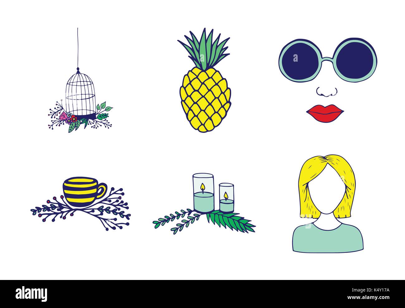 Insieme vettoriale di varie icone di viaggio Illustrazione Vettoriale