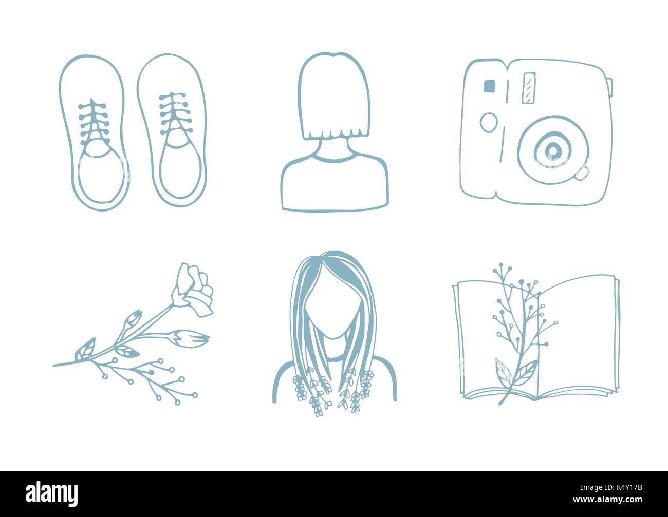 Insieme vettoriale di varie icone di viaggio Illustrazione Vettoriale