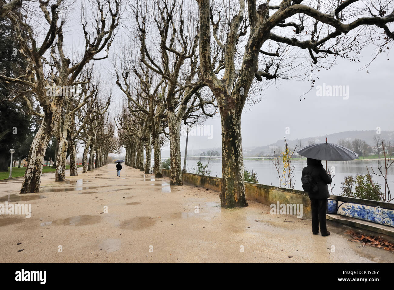 Fiume Mondego in inverno, Coimbra, Portogallo (MR) Foto Stock