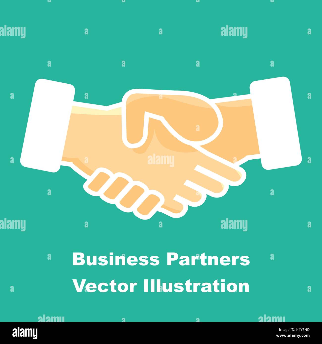 Icona di partenariato. Mano Shake Icona di stile business, il lavoro di squadra e di amicizia. Il concetto di business. Illustrazione Vettoriale. Illustrazione Vettoriale