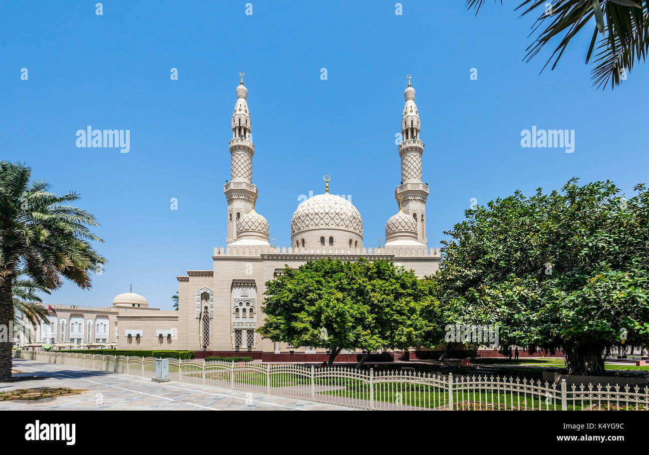 Dubai moschea di Jumeirah, Dubai, Emirati arabi uniti, Emirati arabi uniti Foto Stock