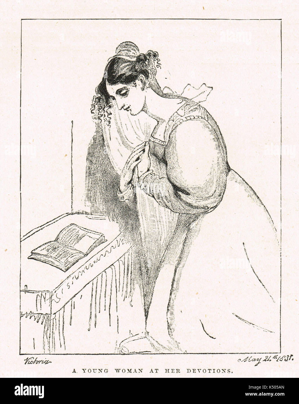 Schizzo dalla Principessa Victoria, poi regina Victoria, datata 1831 Foto Stock