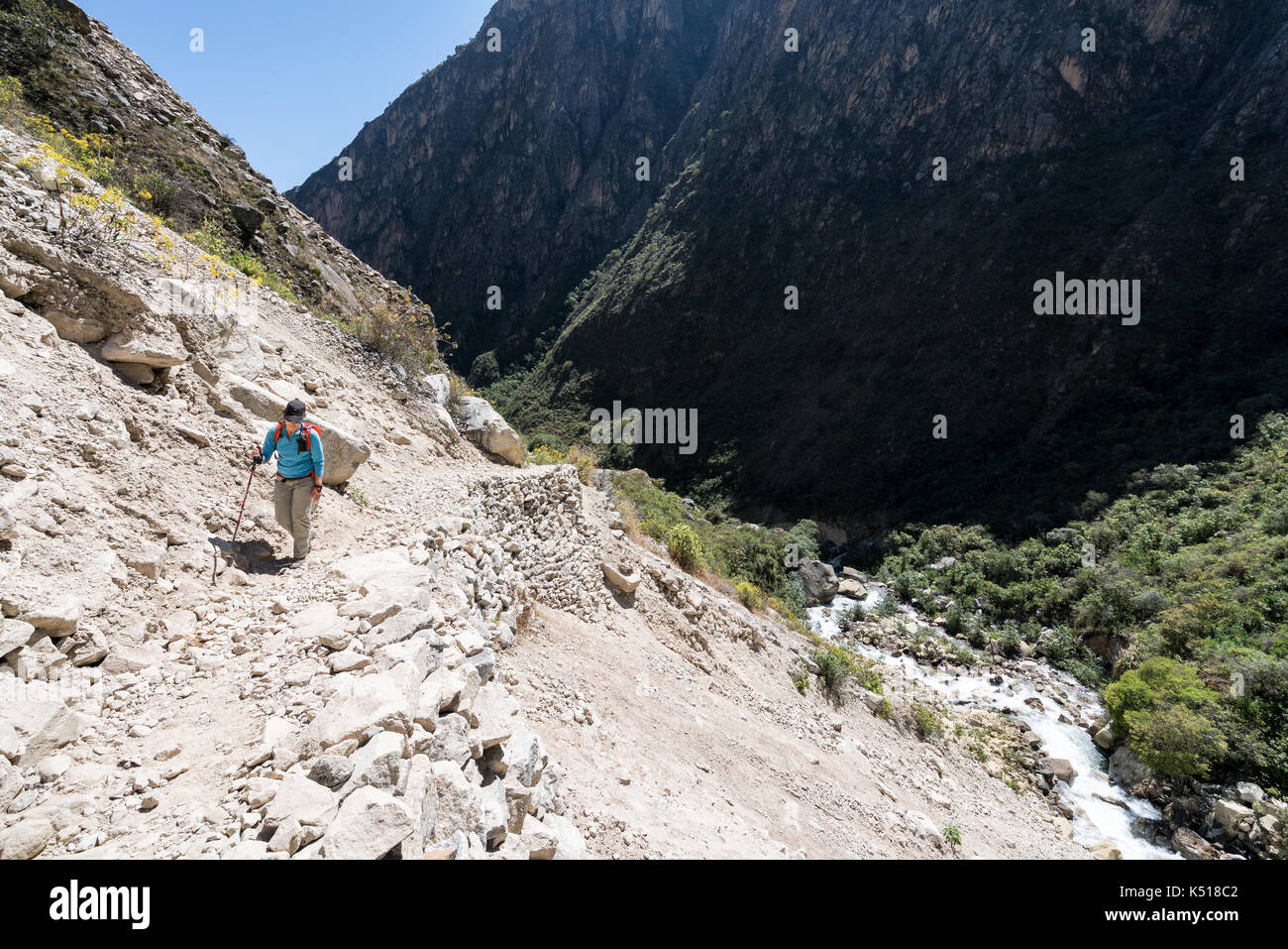 Escursioni in santa cruz valley, cordillera blanca, Perù Foto Stock