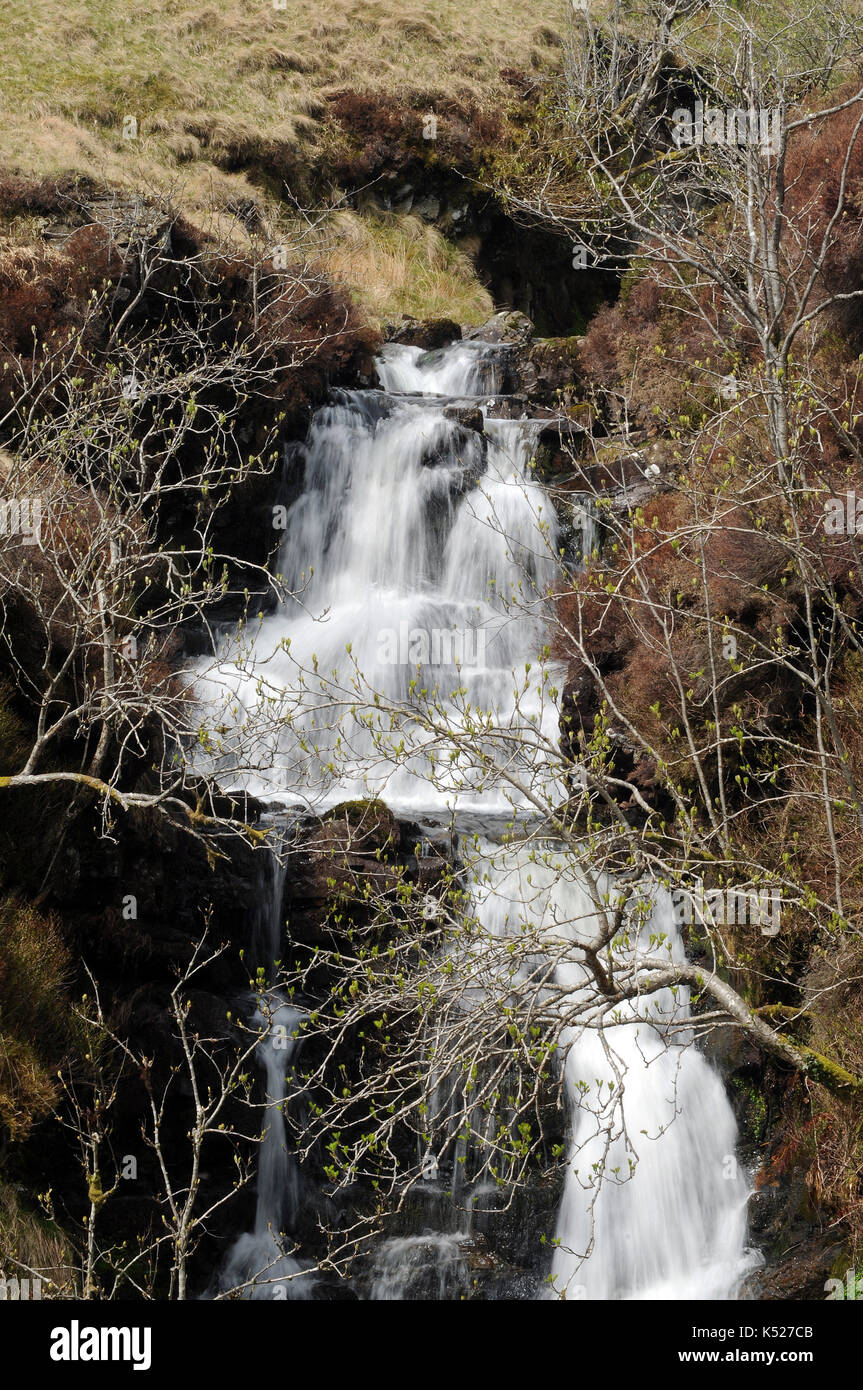 Cascades su nant y llyn tra le due cascate principali. Foto Stock
