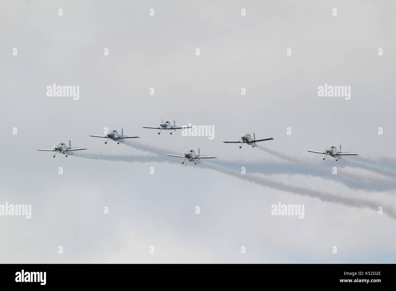 Il team di Raven, utilizzando un mix di furgoni AP-4 e AP-8, effettuando al scozzese airshow internazionale sulla baia di ayr in ayrshire Foto Stock