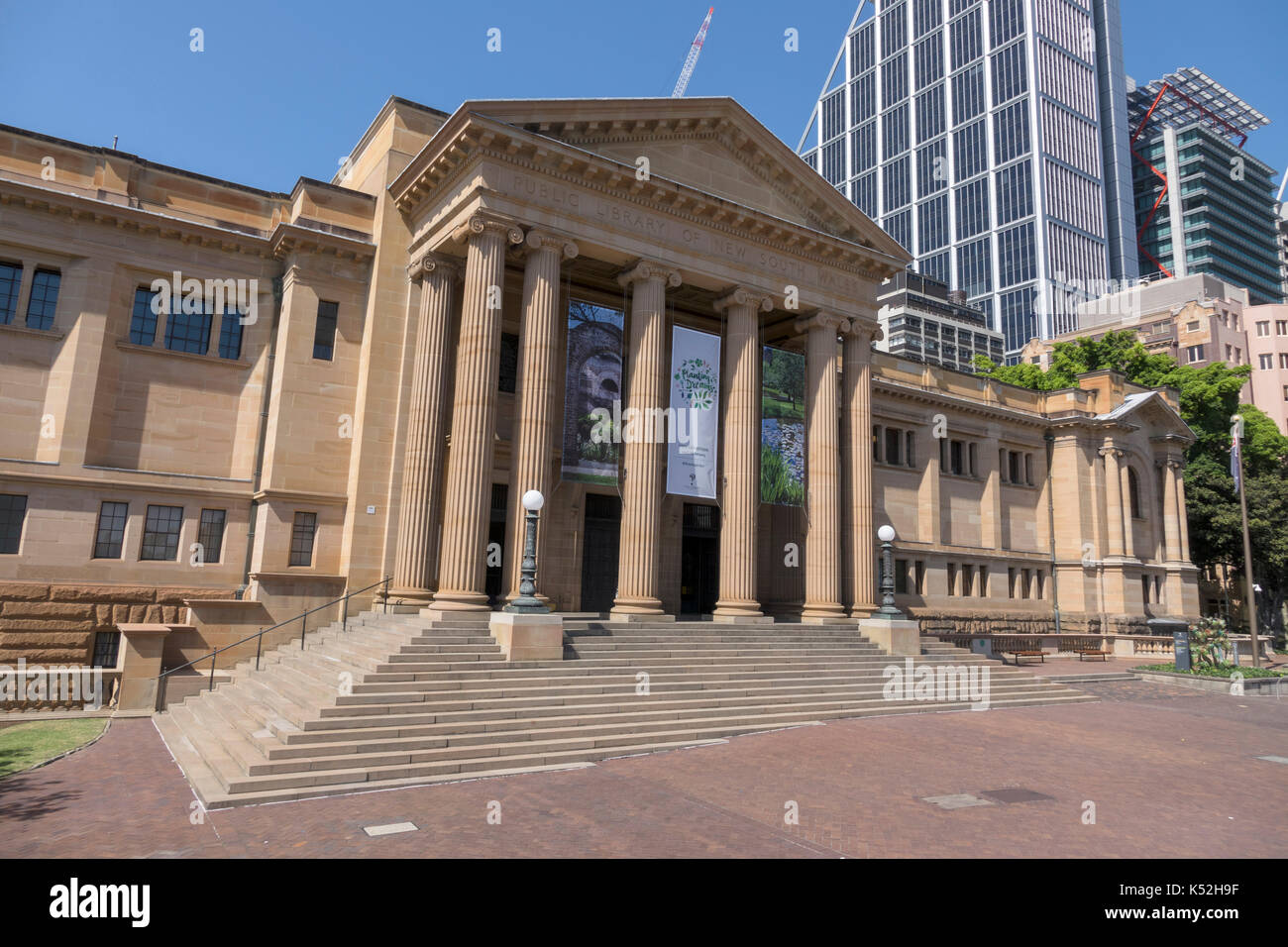 La classica architettura della Biblioteca dello Stato del Nuovo Galles del Sud Australia Sydney è la più antica biblioteca in Australia Foto Stock