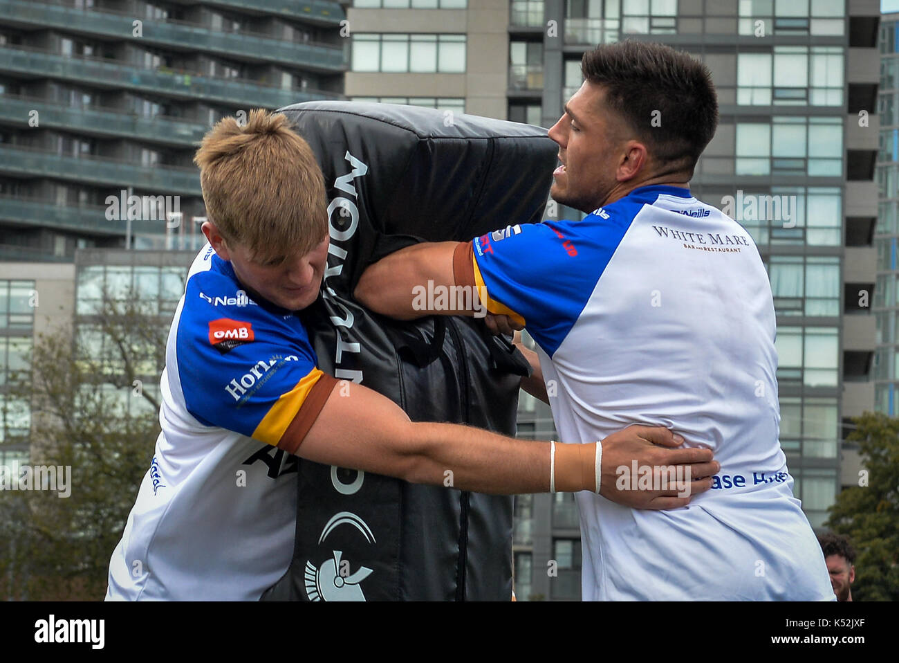 Settembre 02, 2017, Toronto, Canada - i giocatori di whitehaven riscalda-up prima super 8s round 4 gioco tra Toronto wolfpack (Canada) vs whitehaven rlfc Foto Stock
