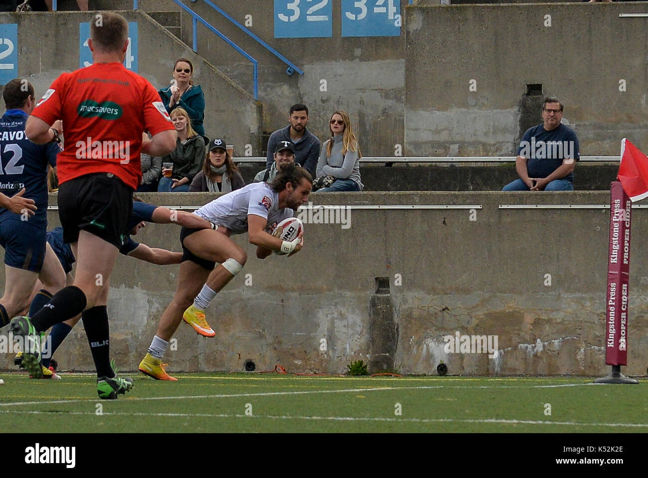 Settembre 02, 2017, Toronto, Canada - giocatori sul campo durante il super 8s round 4 gioco tra Toronto wolfpack (Canada) vs whitehaven rlfc (Regno k Foto Stock