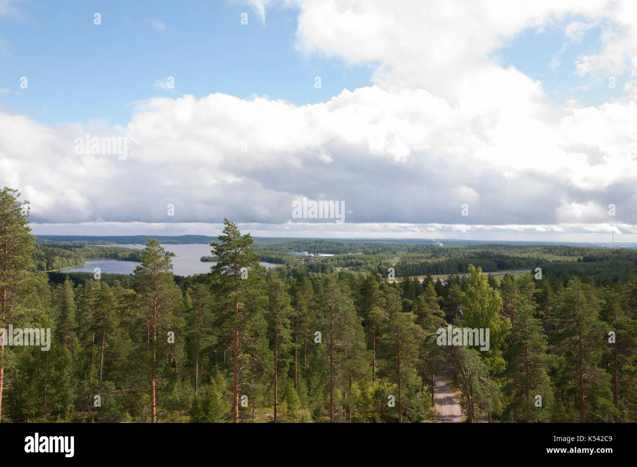 La vista da Manna Hill il luogo di una lunga e dura battaglia nella guerra civile finlandese Foto Stock
