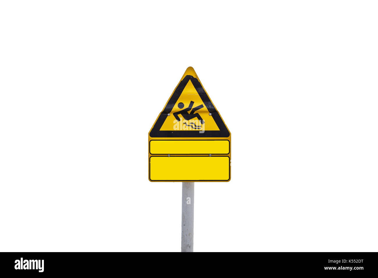 Cartello giallo triangolare di informazione, cartello di avvertimento  skydiver Foto stock - Alamy