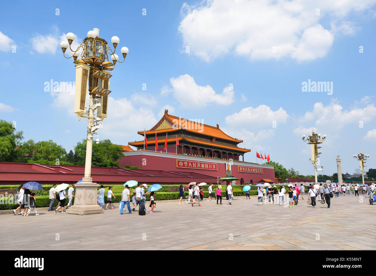Pechino, Cina - Ago 2,2016:Piazza Tiananmen, Porta di Tiananmen a Pechino, Cina. Foto Stock