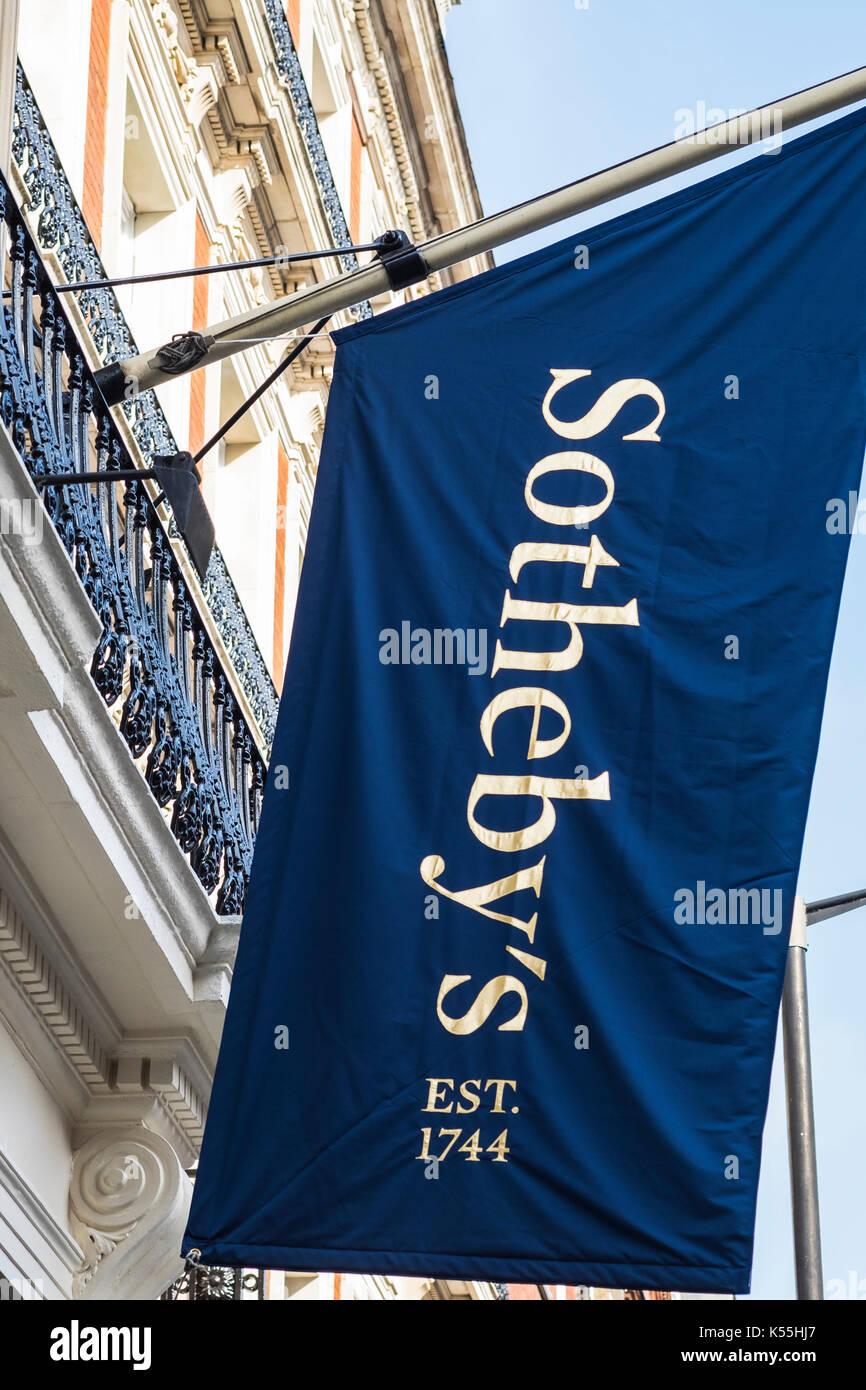 Sotherby la casa d'aste, St.George Street, Mayfair, London, England, Regno Unito Foto Stock