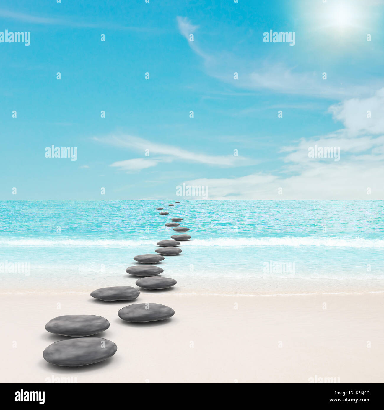 Pietre ghiaia road concept rendering 3D Foto Stock