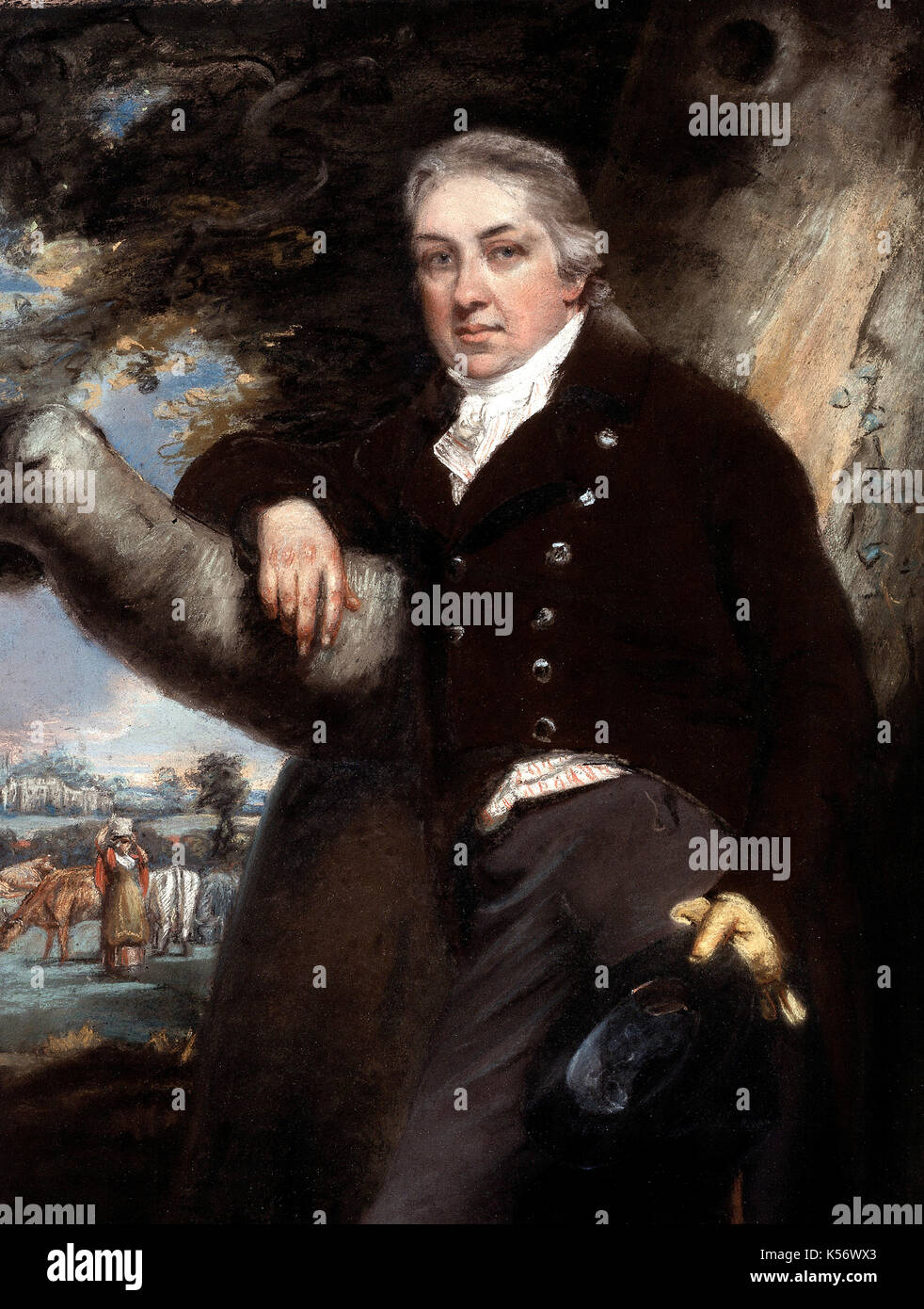 Edward Jenner, frs (/ˈdʒɛnər/; 17 maggio 1749 - 26 gennaio 1823) era un medico inglese e scienziato che è stato il pioniere del vaiolo vaccino, il mondo il primo vaccino Edward Jenner. pastel da John raphael smith. Edward Jenner pionneered la vaccinazione contro il vaiolo usando il vaccino cowpox. pastel xviii secolo da: John raphael smithpublished Foto Stock
