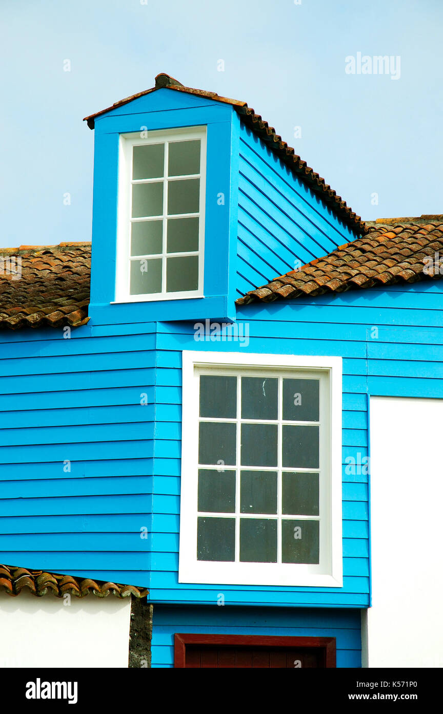 Dettagli delle case a Lages do Pico, isola di Pico. Azzorre, Portogallo Foto Stock