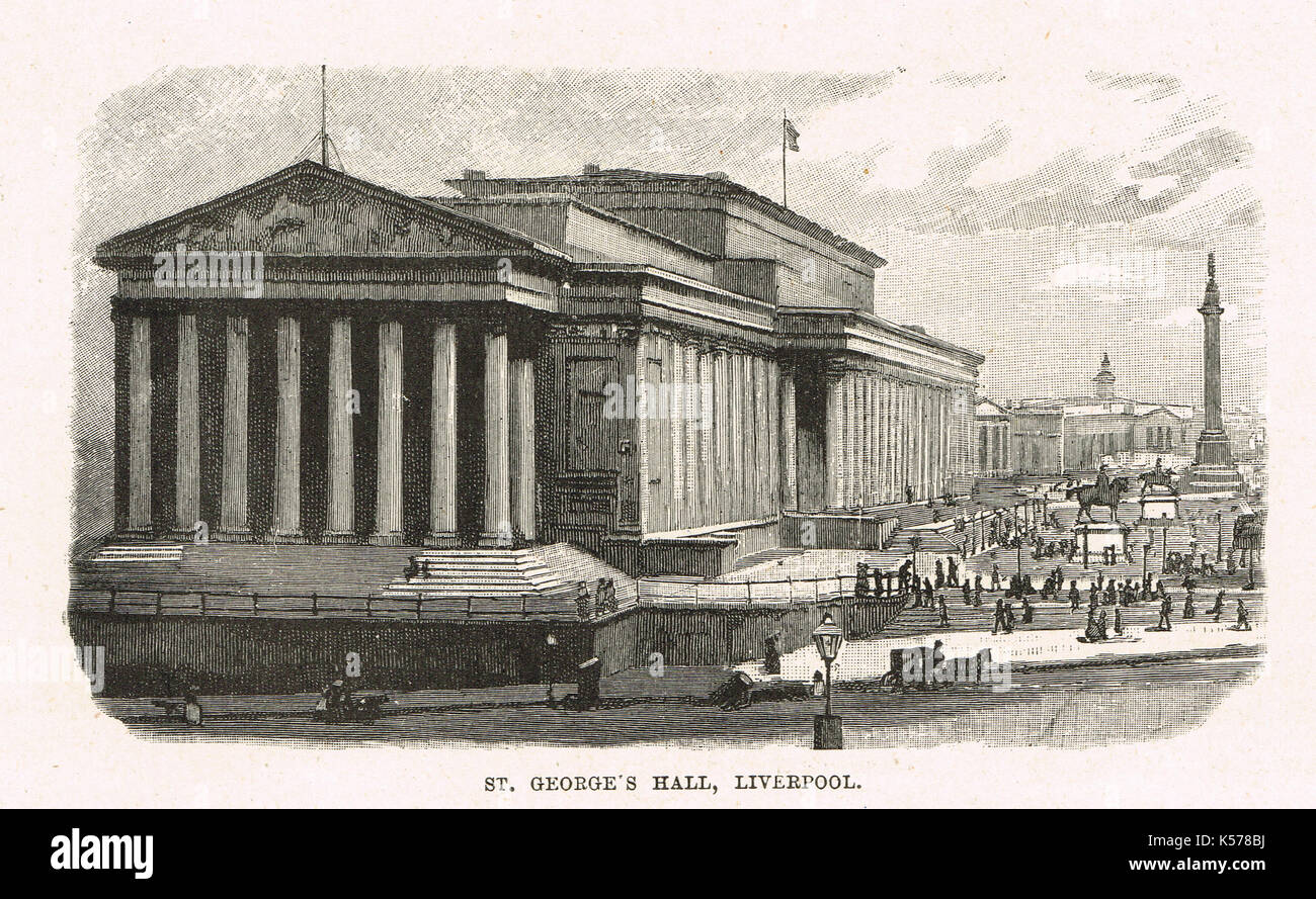 St George's Hall, Liverpool, circa 1854 Foto Stock