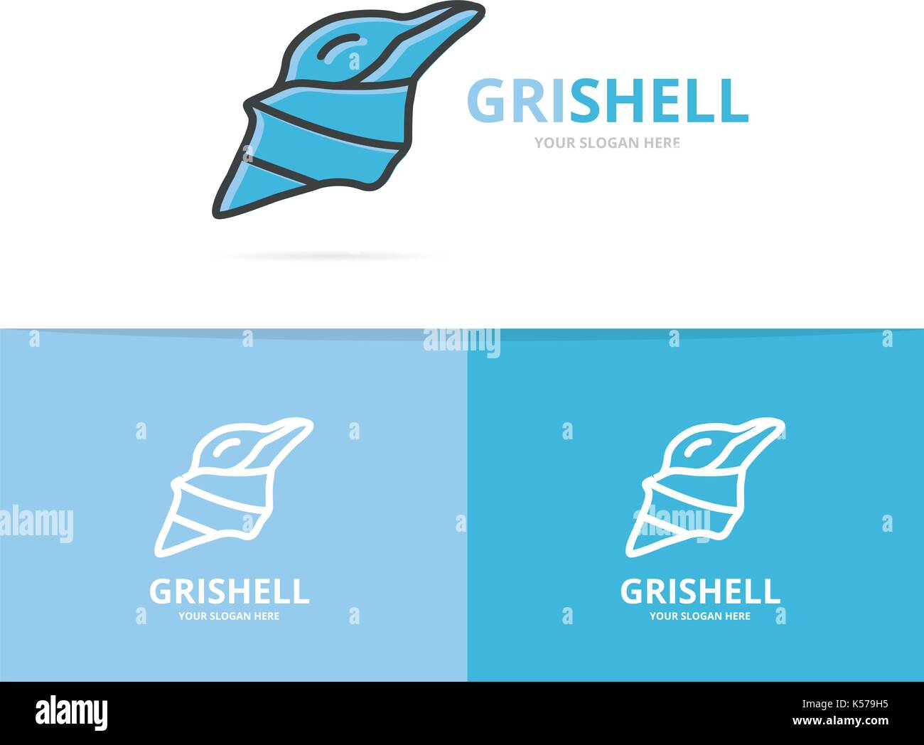 Vettore di mollusco e shell logo design modello. Illustrazione Vettoriale