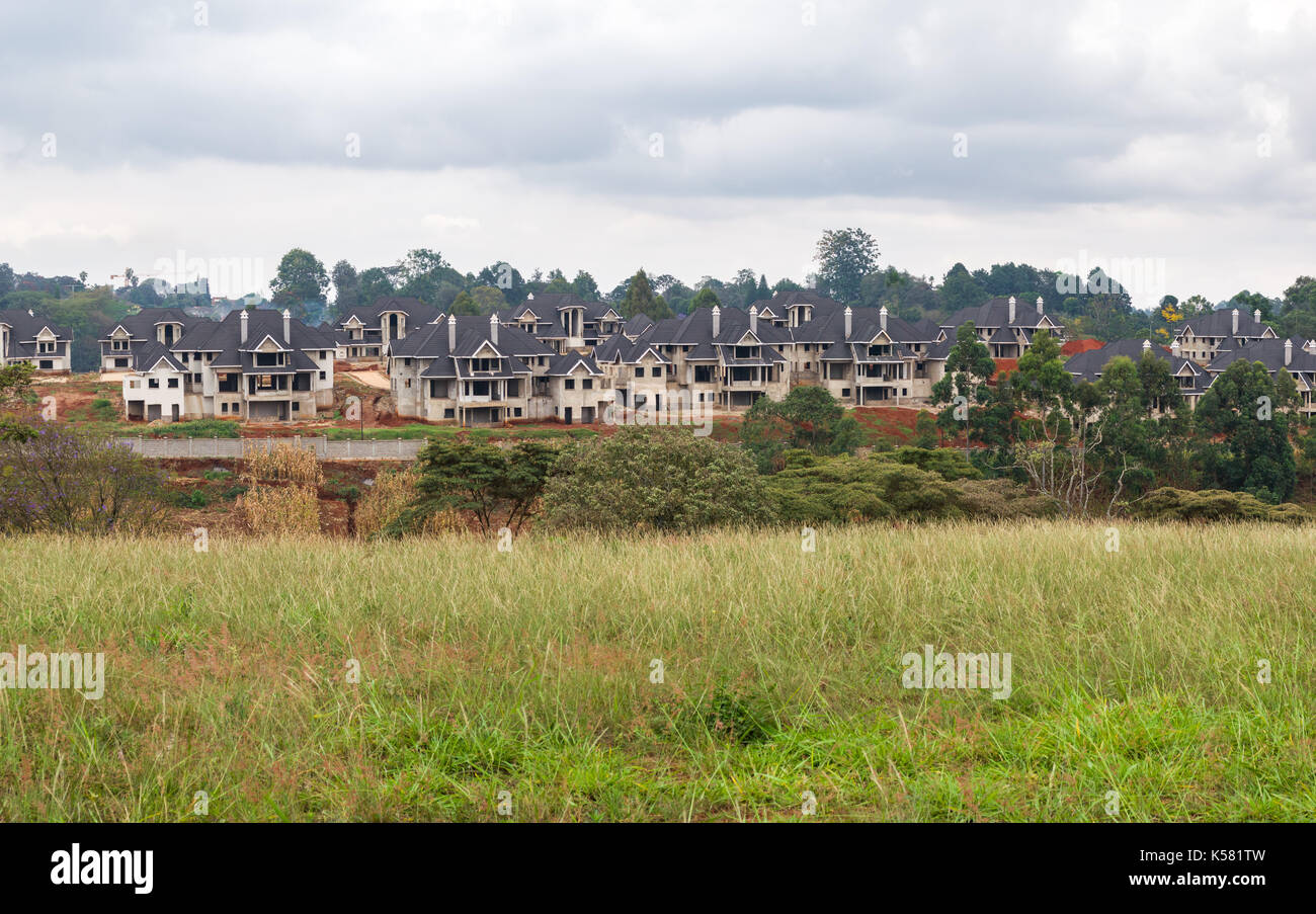 Case sul complesso residenziale in costruzione, Nairobi, Kenia Foto Stock