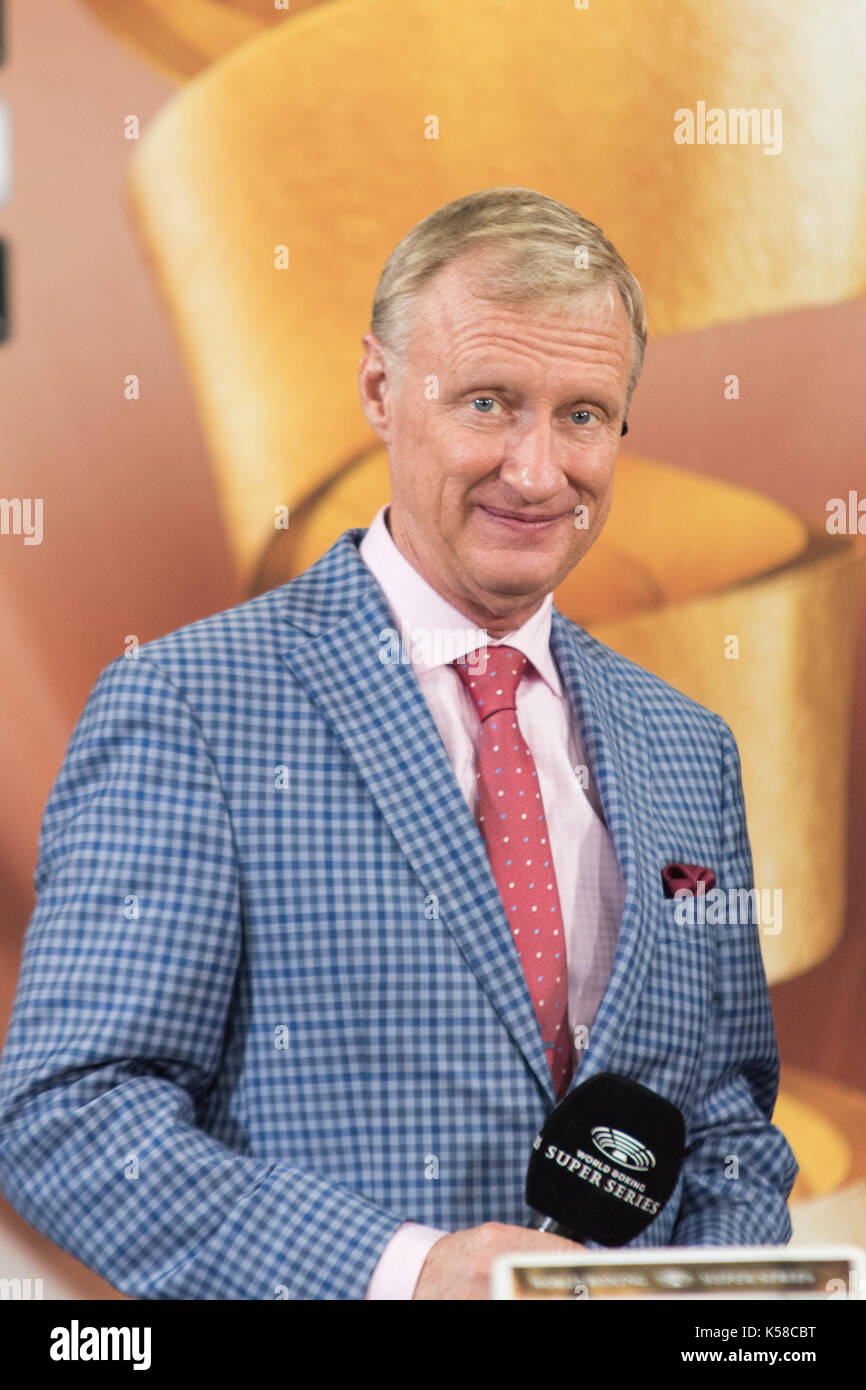 Berlino, Germania. 08 Sep, 2017. jimmy lennon jr., anello annunciatore, -wbss - peso a max-Schmeling Halle, ger, Berlino, 08.09.2017, foto: Uwe koch/fotobasis.de credito: Uwe koch/alamy live news Foto Stock