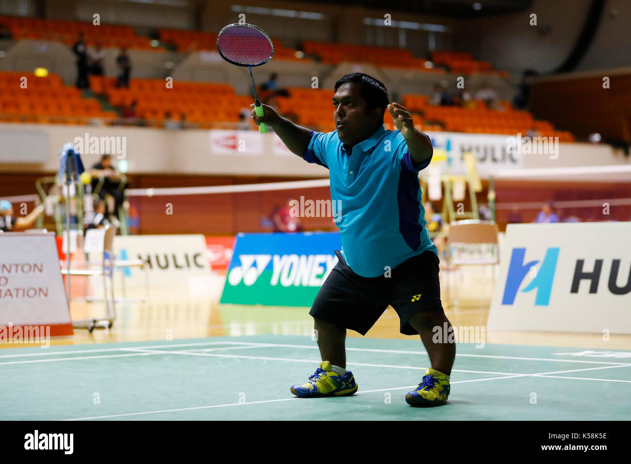 Tokyo, Giappone. 8 Sep, 2017. mark joseph dharmai (ind) badminton : hulic daihatsu giappone para-badminton international 2017 raddoppia ss6 turno preliminare a machida palestra a Tokyo in Giappone . credito: Giovanni osada aflo/sport/alamy live news Foto Stock