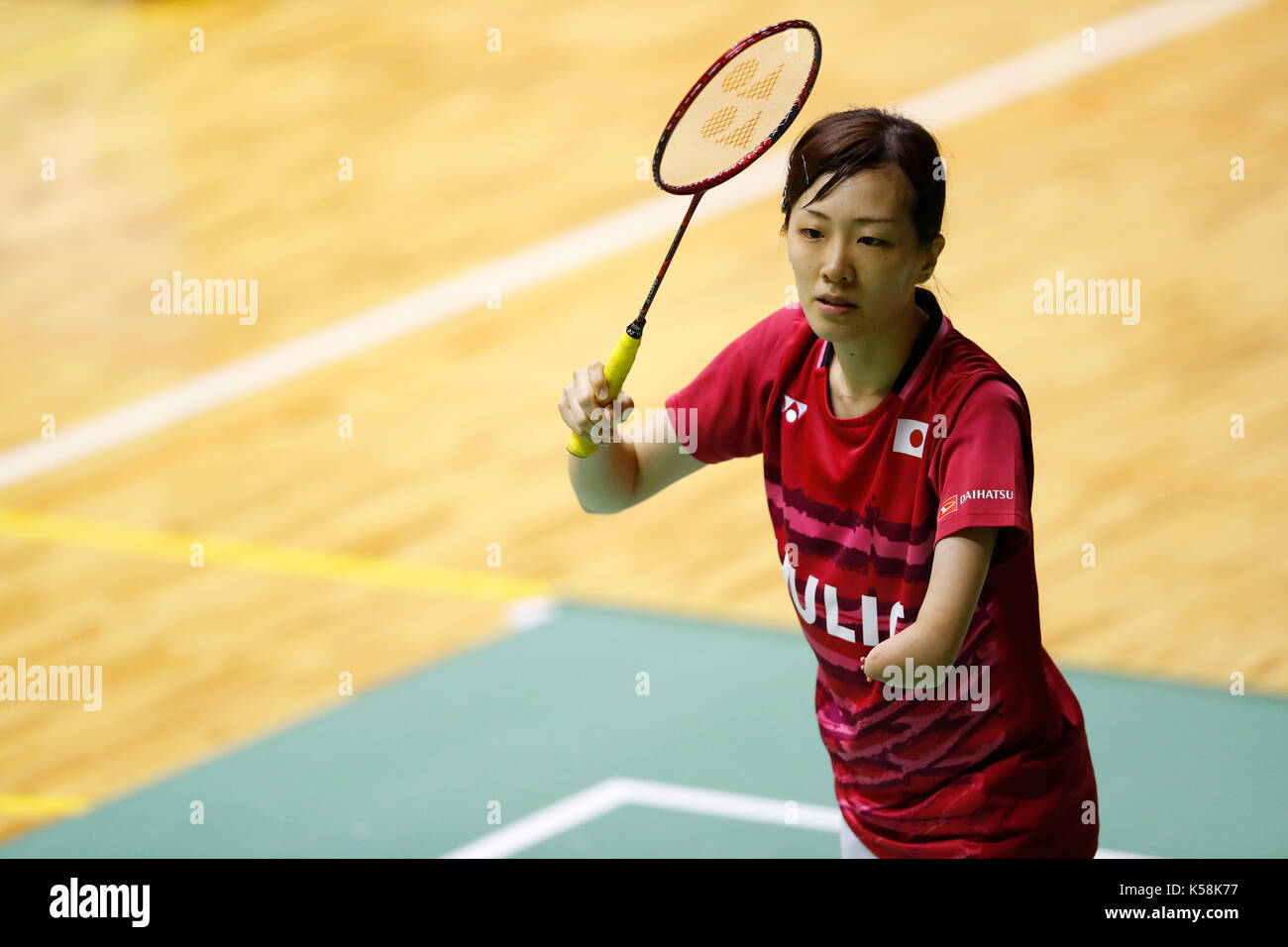 Tokyo, Giappone. 8 Sep, 2017. mamiko toyoda (jpn) badminton : hulic daihatsu giappone para-badminton international 2017 donne singoli su5 turno preliminare a machida palestra a Tokyo in Giappone . credito: Giovanni osada aflo/sport/alamy live news Foto Stock