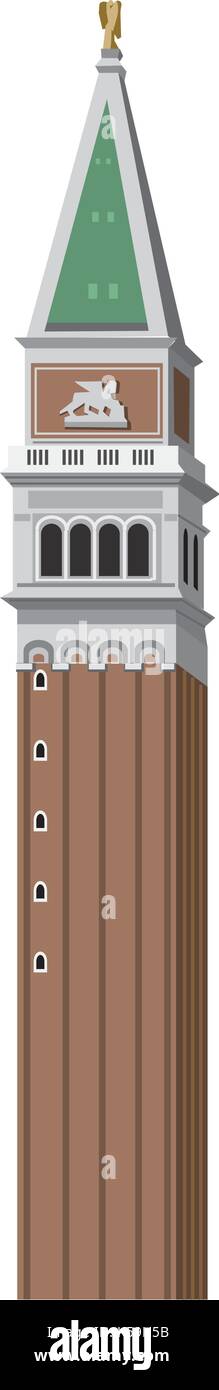 Illustrazione di un punto di riferimento italiano piazza san marco tower Illustrazione Vettoriale