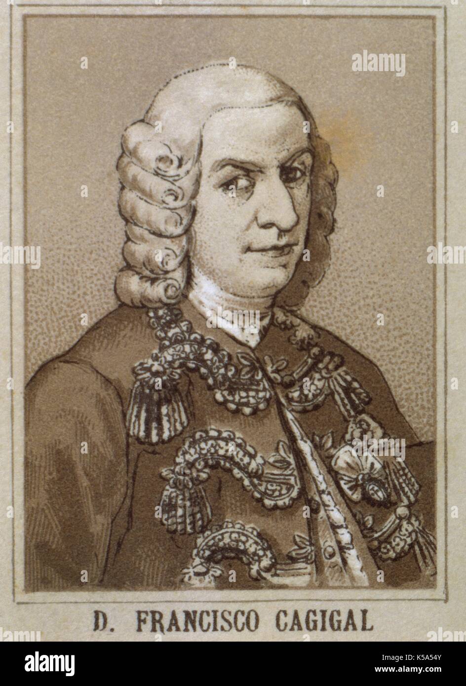 Francisco Antonio Cagigal de la Vega (1691-1777). Lo spagnolo militare e politico. Viceré di Nueva España e gobernor dell'isola di Cuba. Foto Stock