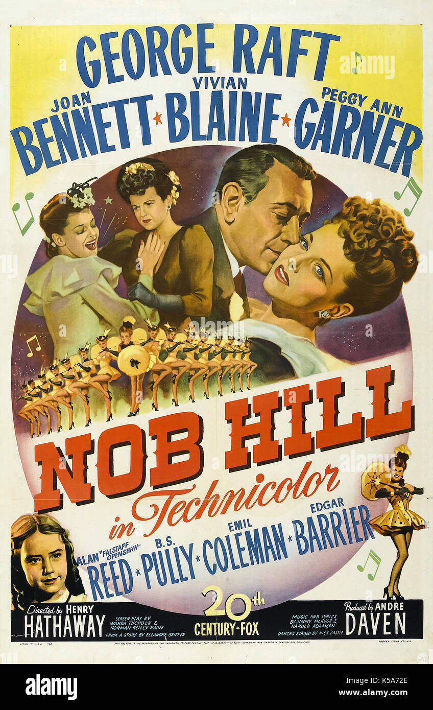Nob HILL 1945 Twentieth Century Fox film con George Raft e Joan Bennett Foto Stock