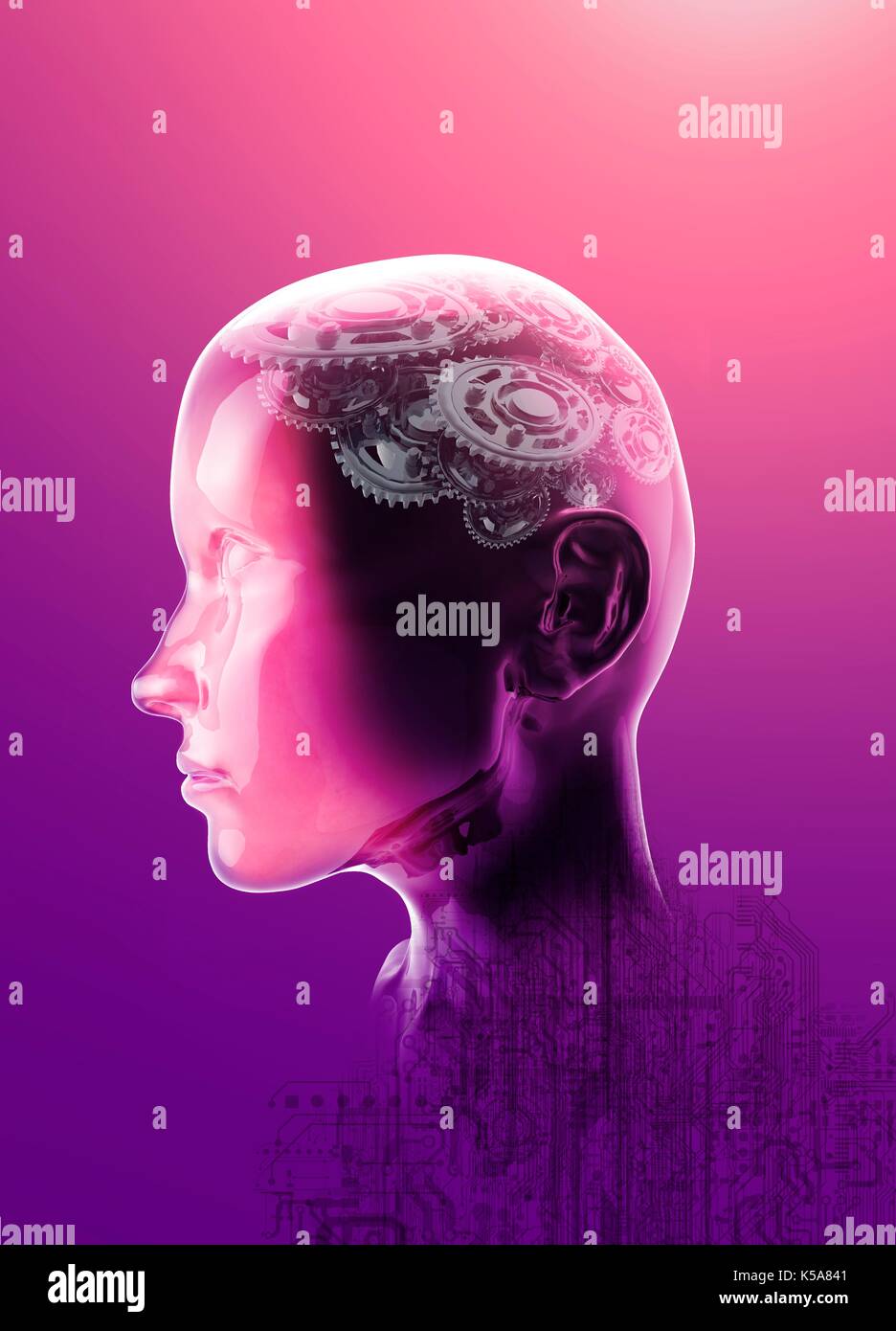 Intelligenza artificiale, illustrazione concettuale. Foto Stock