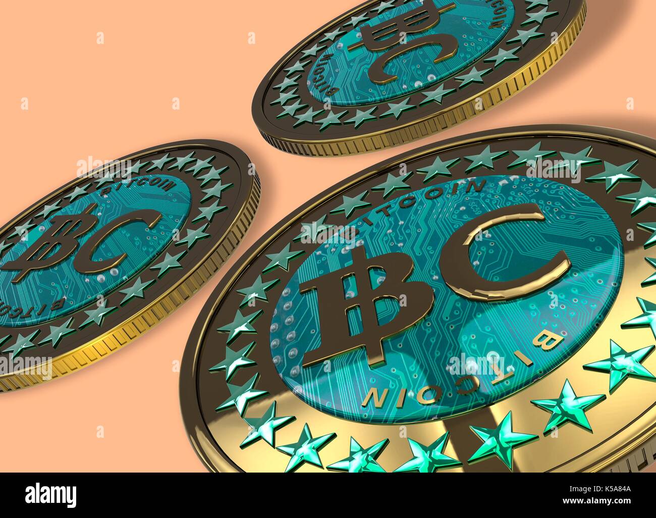 Bitcoins, illustrazione. Foto Stock