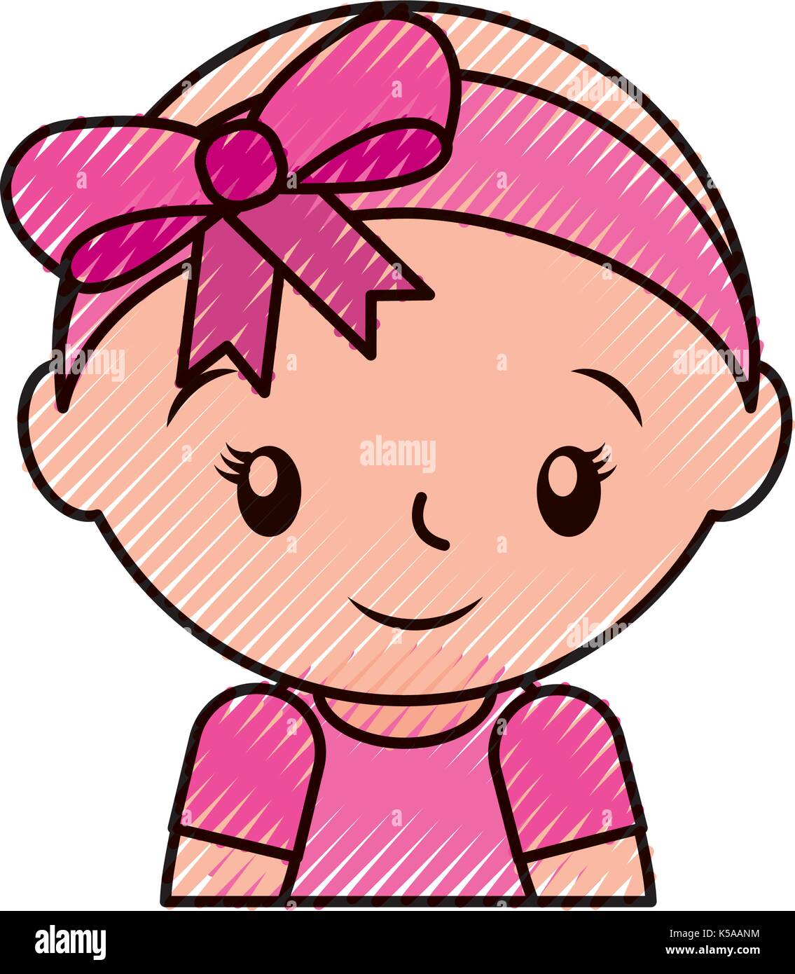 Felice e sorridente bambina adorabili Illustrazione Vettoriale