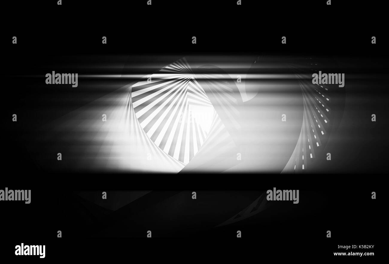 Abstract digital sfondo grafico, incandescente intersecato helix forme nel buio, 3d illustrazione Foto Stock