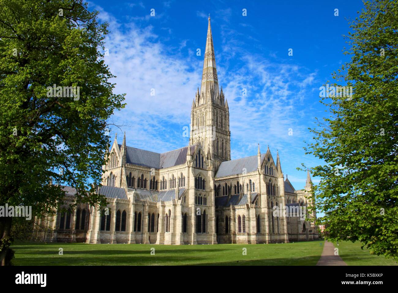 La cattedrale di Salisbury, Wiltshire Foto Stock