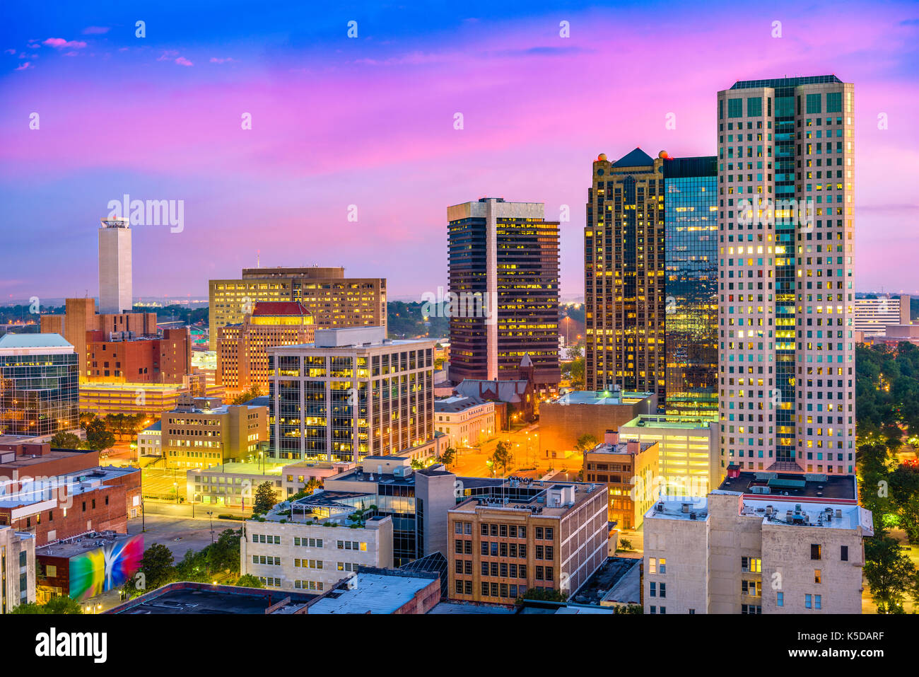 Birmingham, Alabama, Stati Uniti d'America downtown skyline della citta'. Foto Stock
