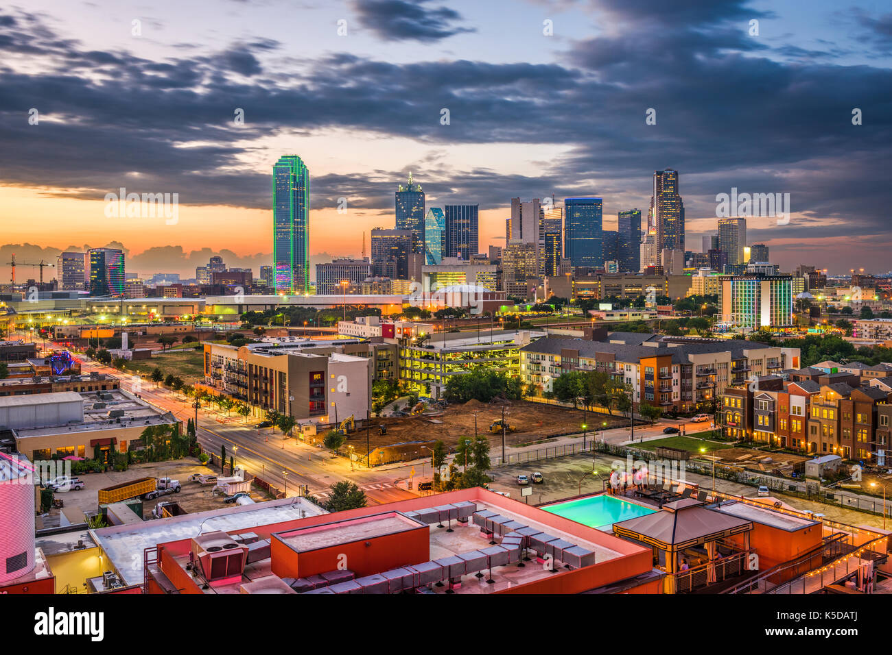 Dallas, Texas, Stati Uniti d'America downtown skyline della citta'. Foto Stock