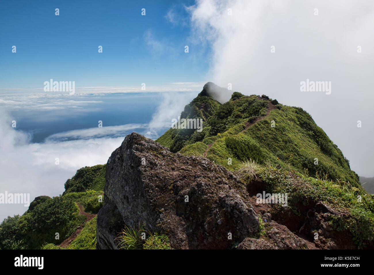 Il picco del sud sul monte rishiri, Isola di Rishiri, Hokkaido, Giappone Foto Stock