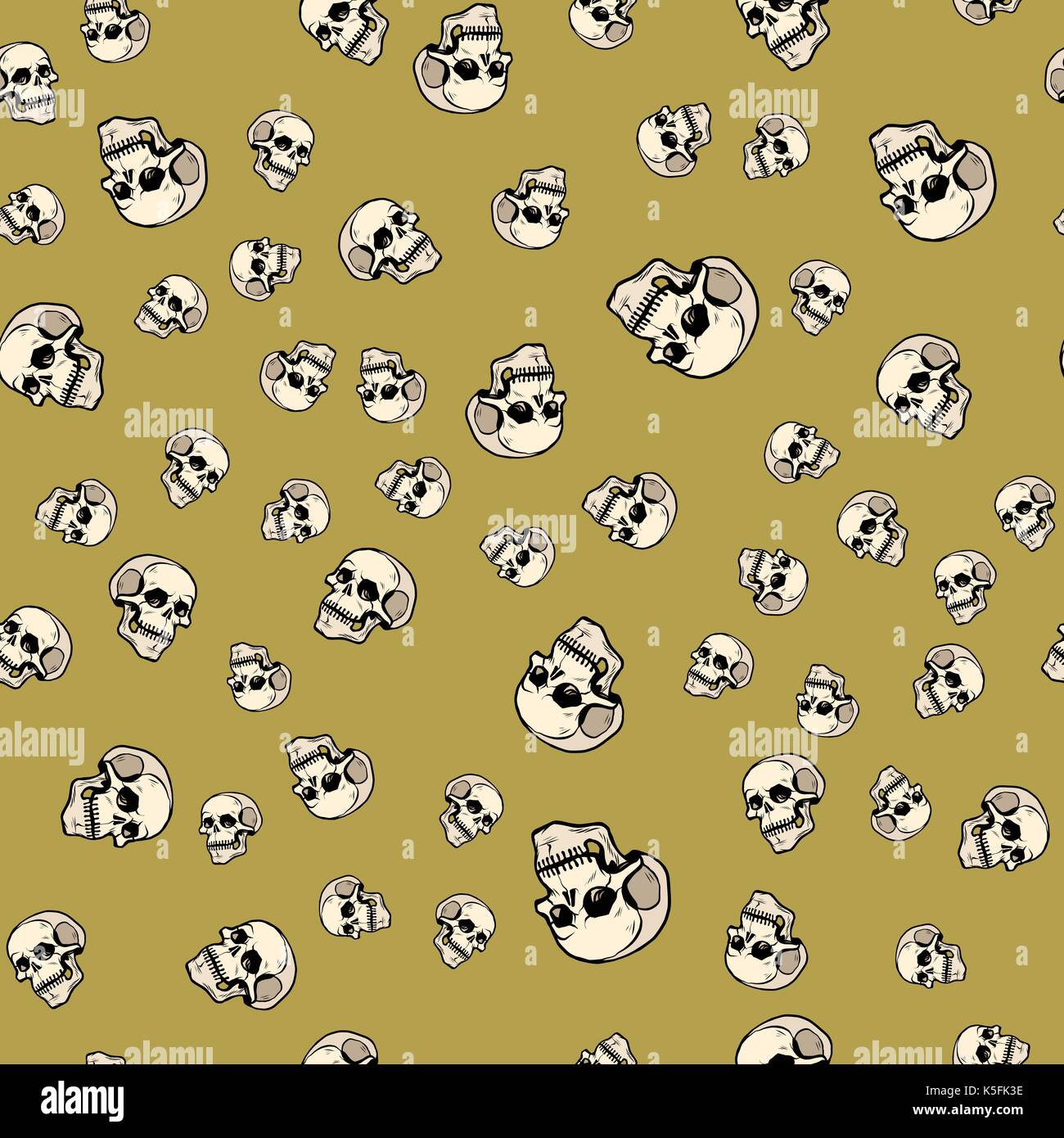 Cranio umano senza soluzione di continuità sullo sfondo del modello Illustrazione Vettoriale