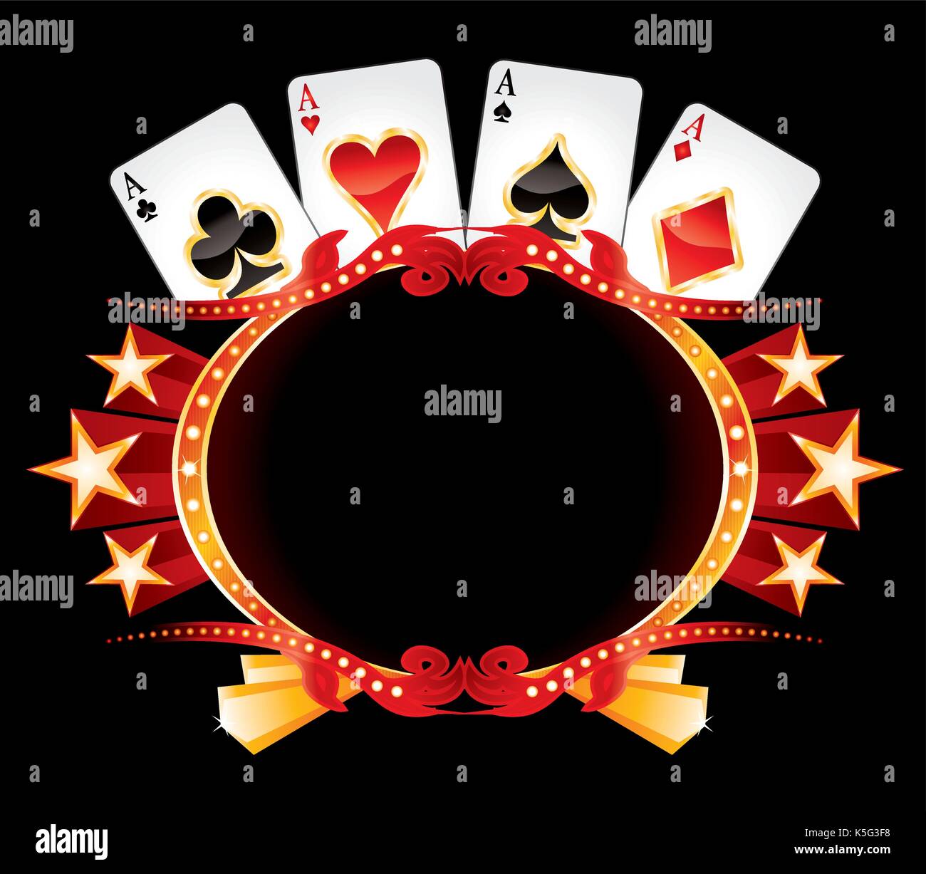 Casino neon Illustrazione Vettoriale