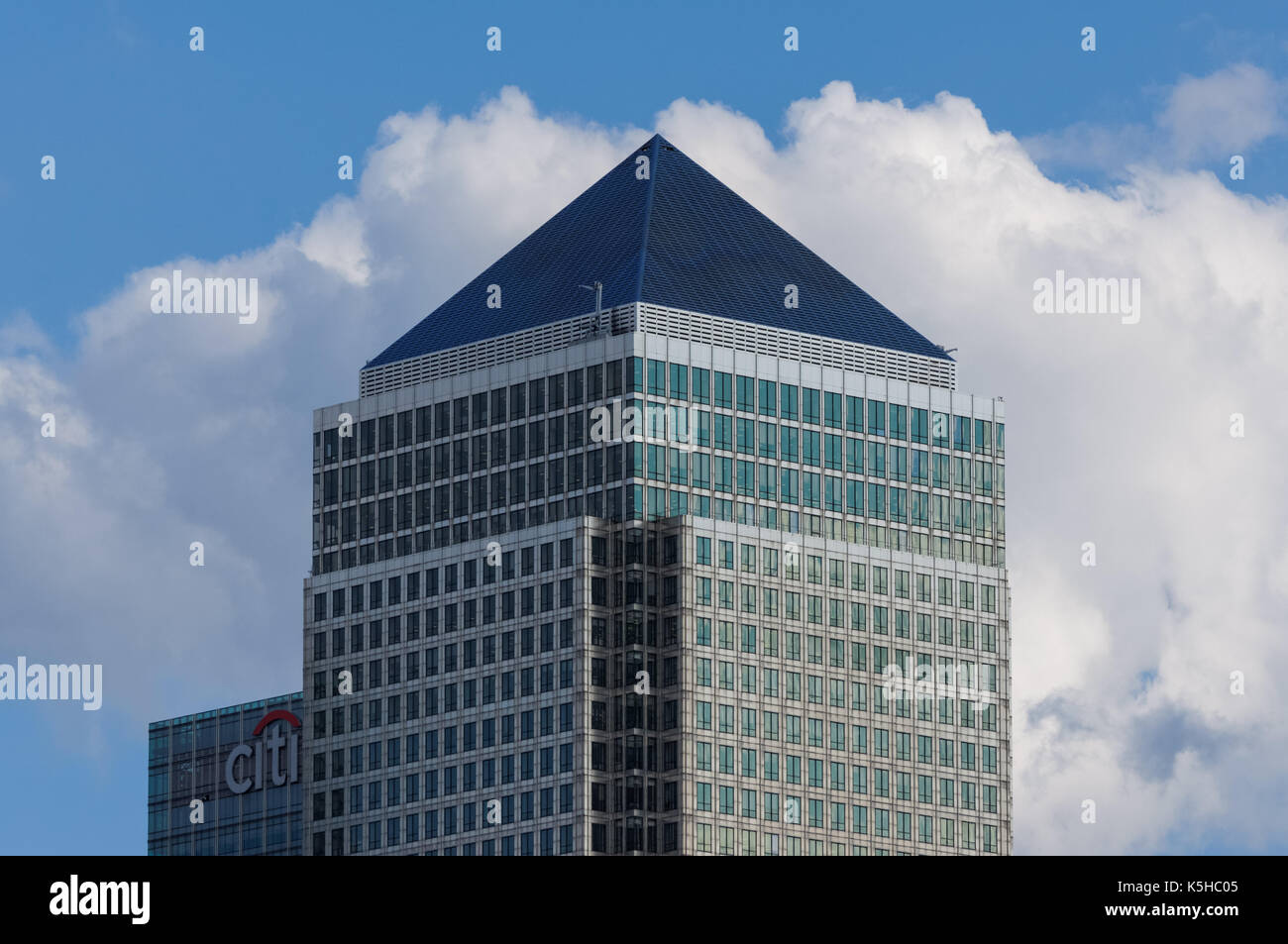 One Canada Square grattacielo a Canary Wharf, Londra Regno Unito Regno Unito Foto Stock