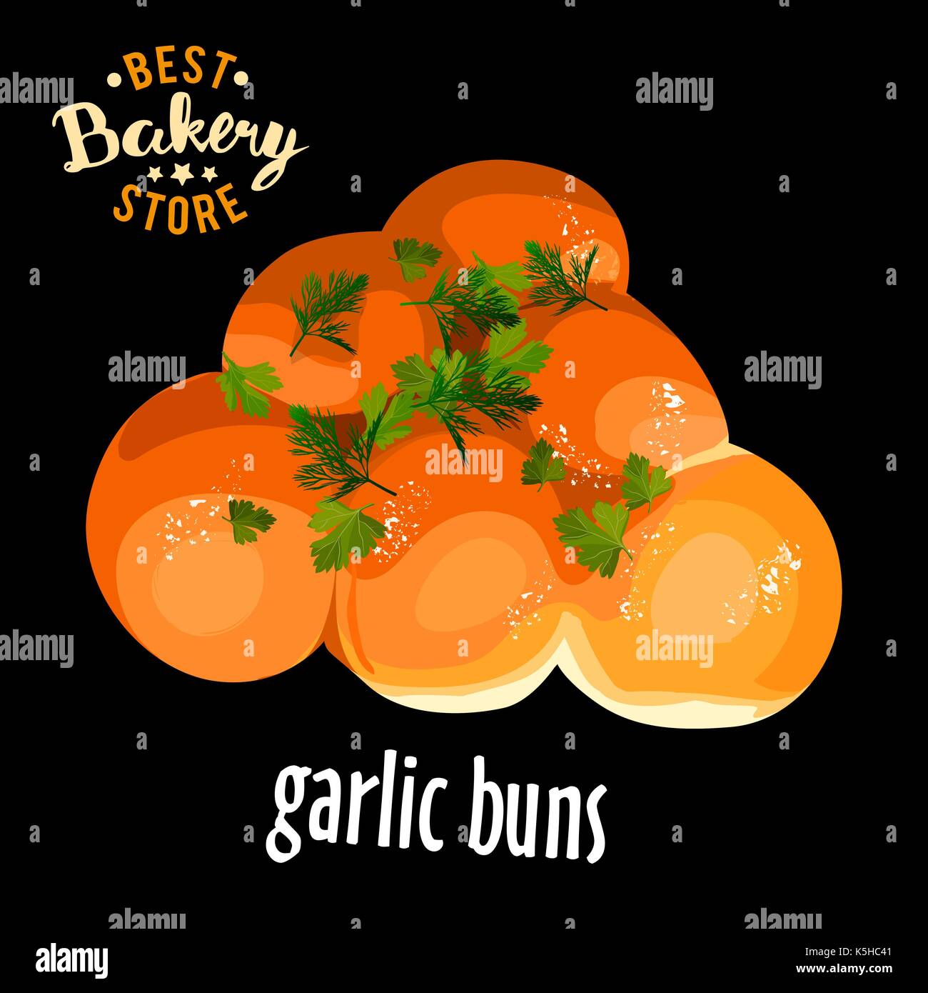 Bakery Shop vettore ciambelle di aglio Illustrazione Vettoriale