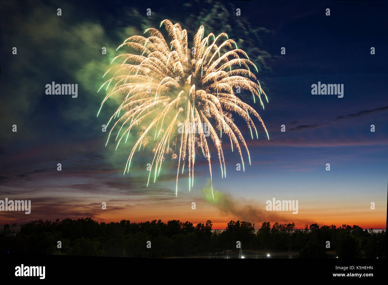 Via di luglio fuochi d'artificio Foto Stock