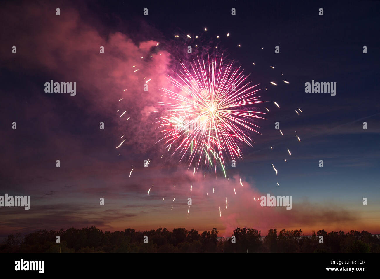 Via di luglio fuochi d'artificio Foto Stock