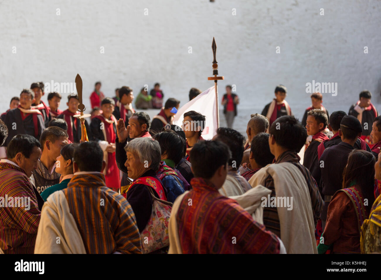 Drubchen punakha (celebrazione storica) a Punakha Dzong, western bhutan. Foto Stock Drubchen punakha (celebrazione storica) a Punakha Dzong, western bhutan. Foto Stock
