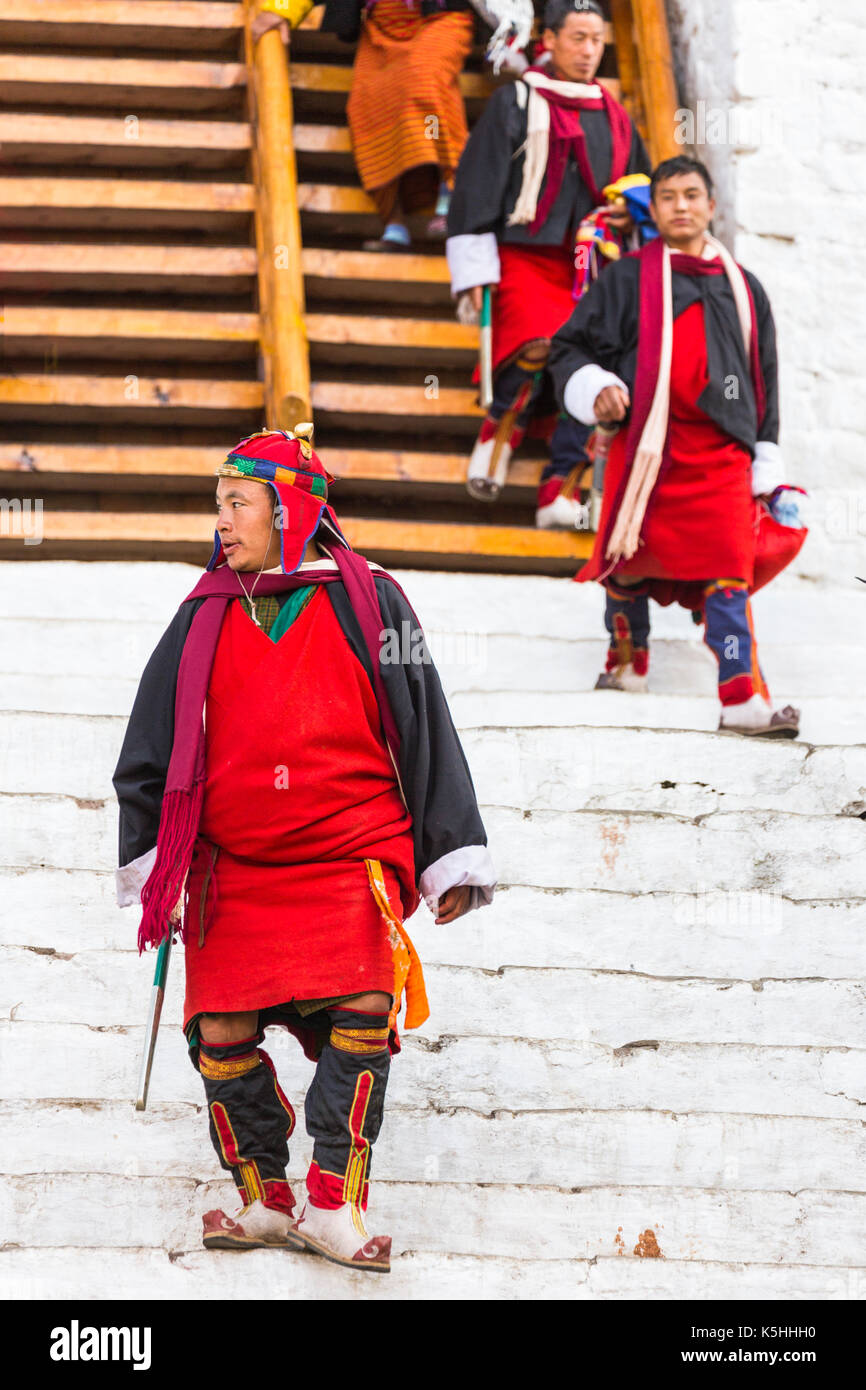Drubchen punakha (celebrazione storica) a Punakha Dzong, western bhutan. Foto Stock Drubchen punakha (celebrazione storica) a Punakha Dzong, western bhutan. Foto Stock