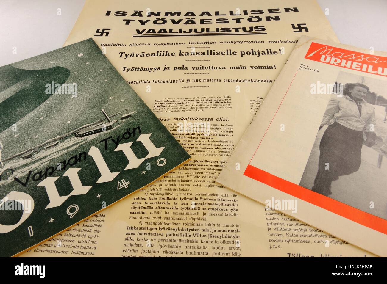 L'Unione indipendente del lavoro, Vapaan Työn Liitto, VTL, è stato uno dei sindacati straordinari in Finlandia, fondata nel 1929. Era lavoro capitalista u Foto Stock