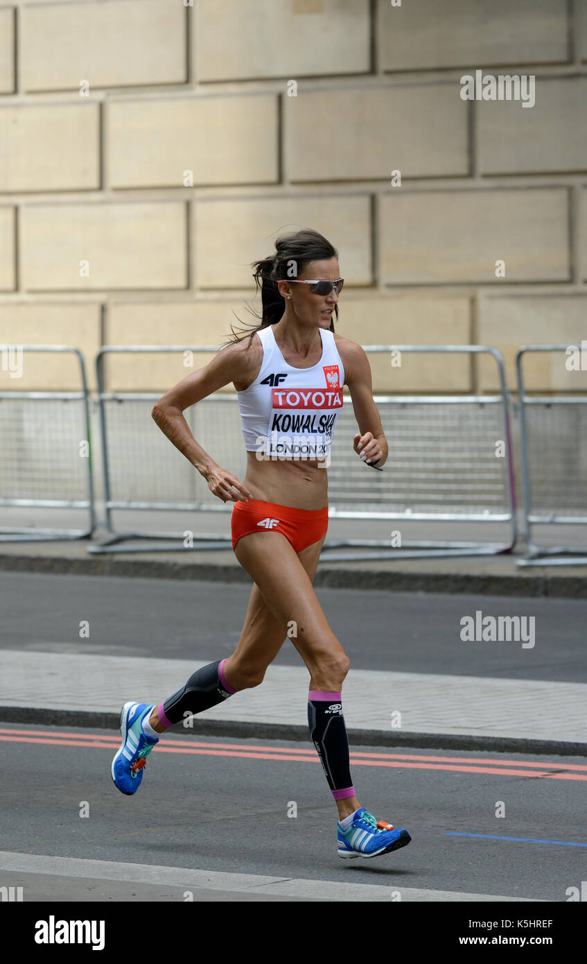 Katarzyna Kowalska, Polonia, 2017 IAAF campionato mondiale femminile alla maratona di Londra, Regno Unito Foto Stock