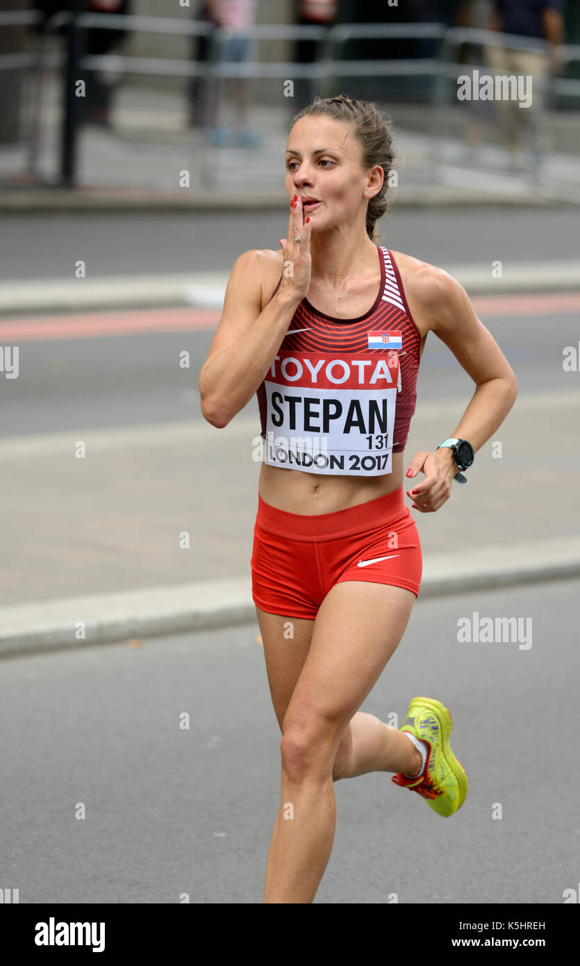 Nikolina Stepan, Croazia, 2017 IAAF campionato mondiale femminile alla maratona di Londra, Regno Unito Foto Stock